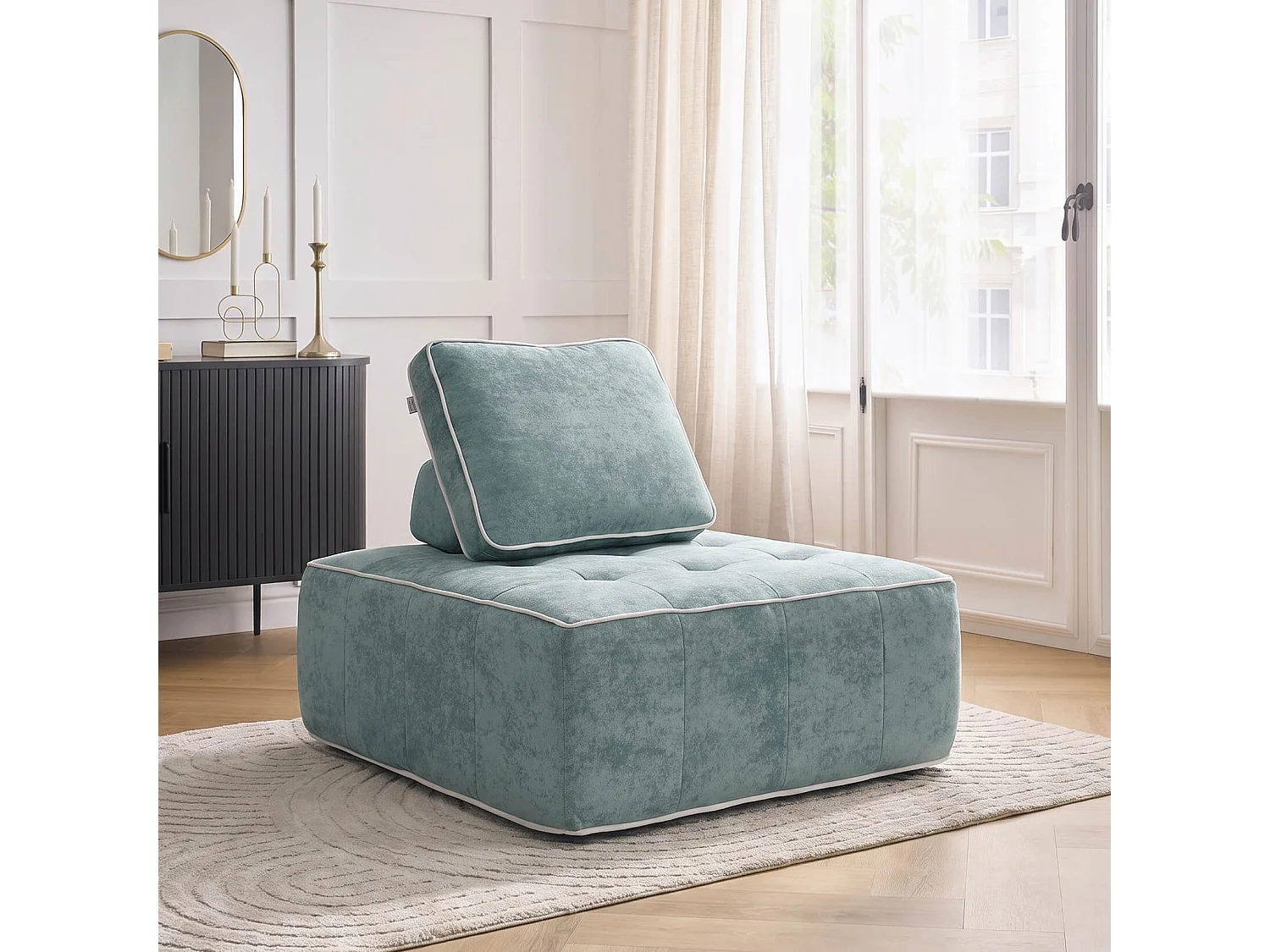 Fauteuil ZEN 1 place tissu Sauge