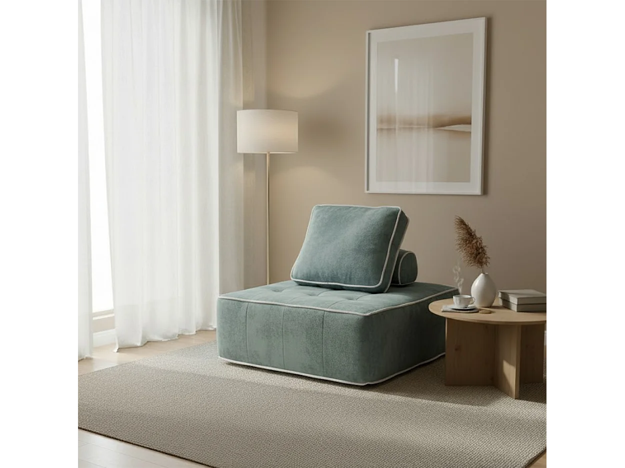 Coco Living Fauteuil Zen 1 place - sauge et blanc