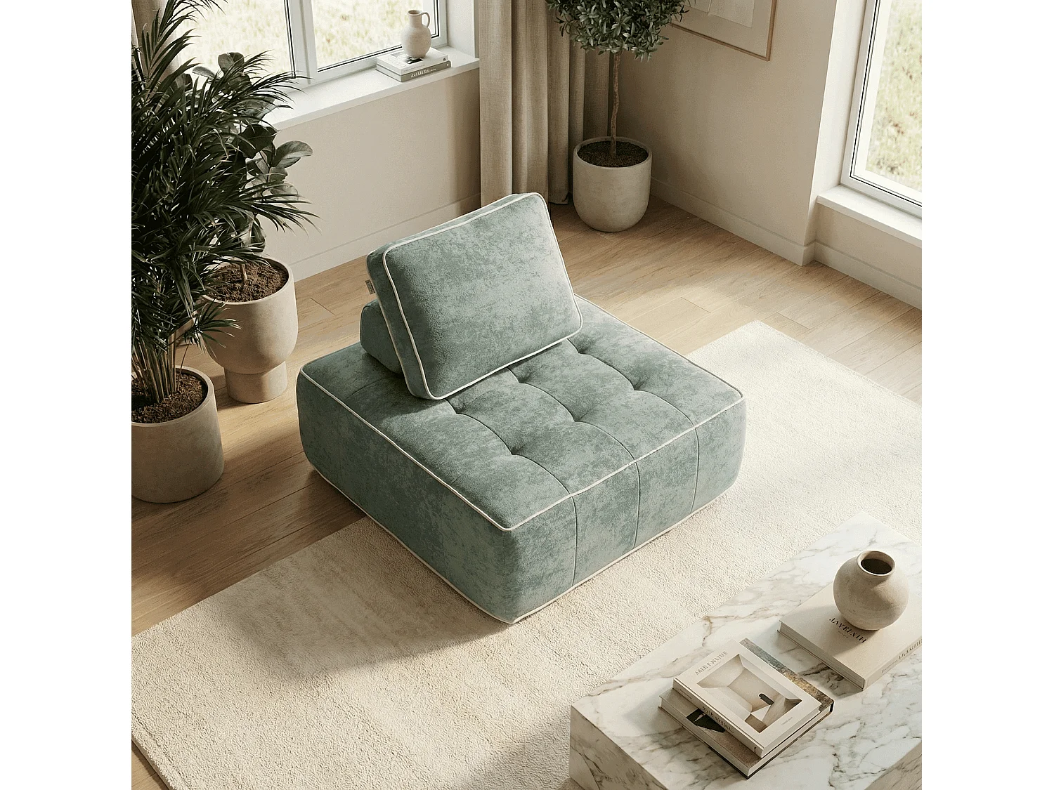 Fauteuil ZEN 1 place tissu Sauge
