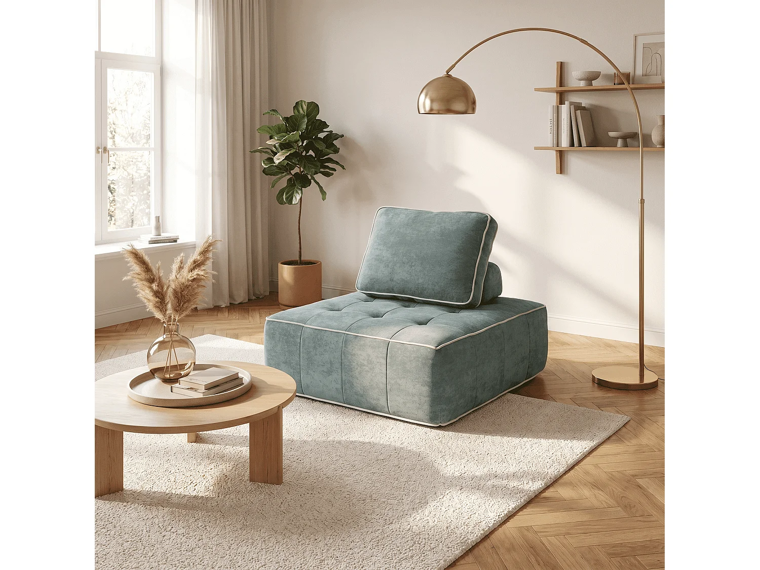 Fauteuil ZEN 1 place tissu Sauge