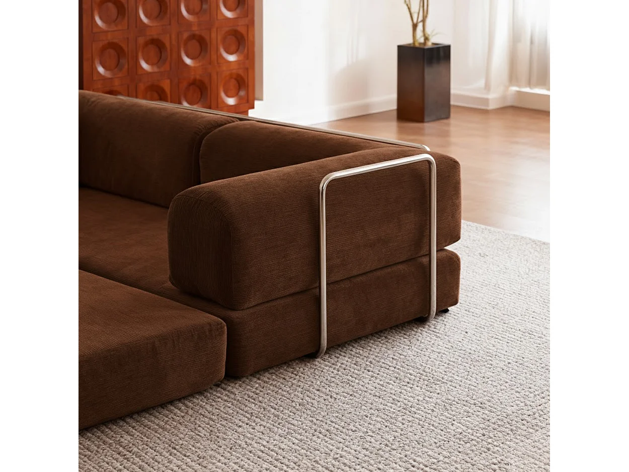 Canapé Kaia 2 places Convertible chocolat noir et beige