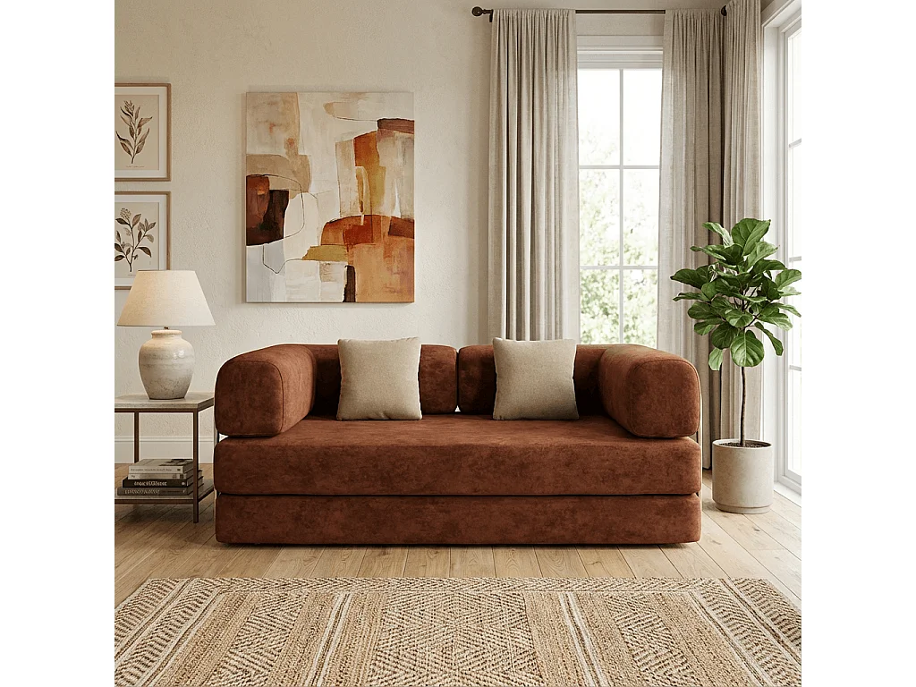 Coco Living Kaia Schlafsofa - Braun Weiß