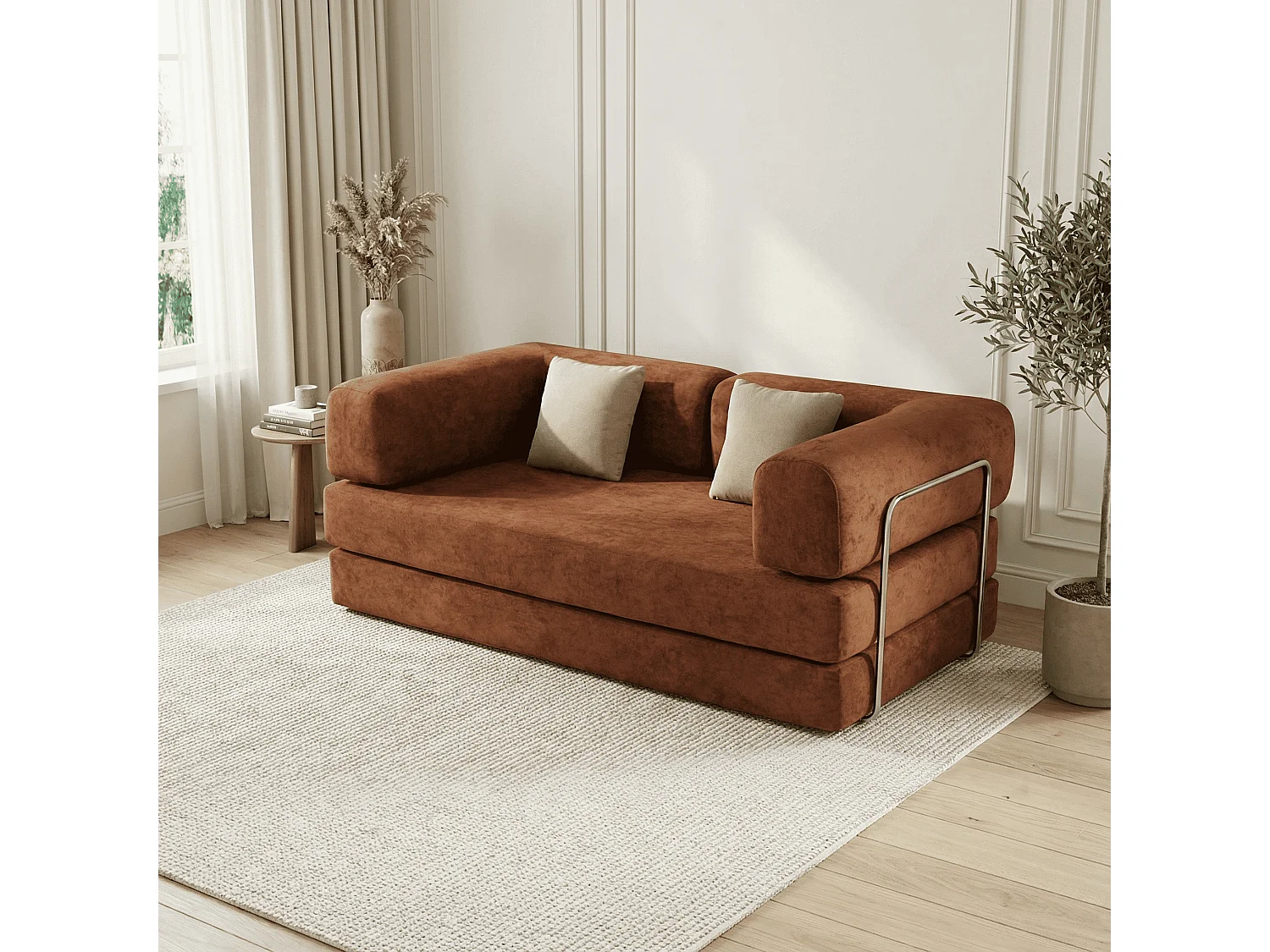 Coco Living Kaia Schlafsofa - Braun Weiß