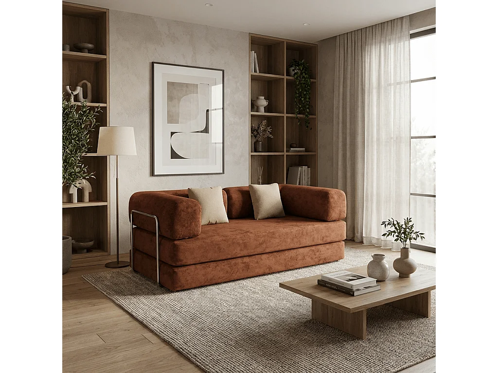 Coco Living Kaia Schlafsofa - Braun Weiß