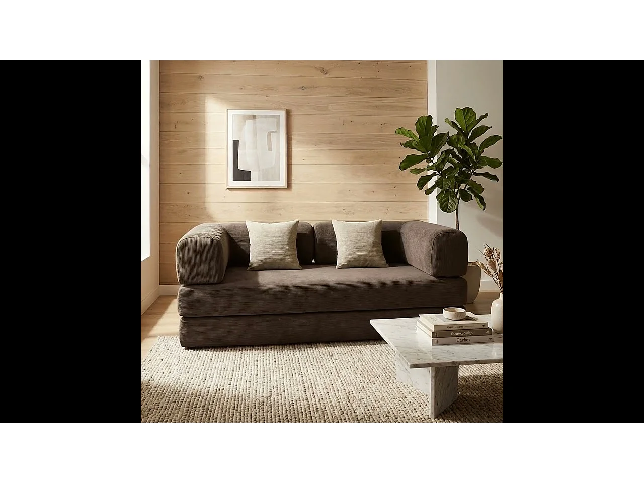 Coco Living Divano Kaia Letto - marrone bianco