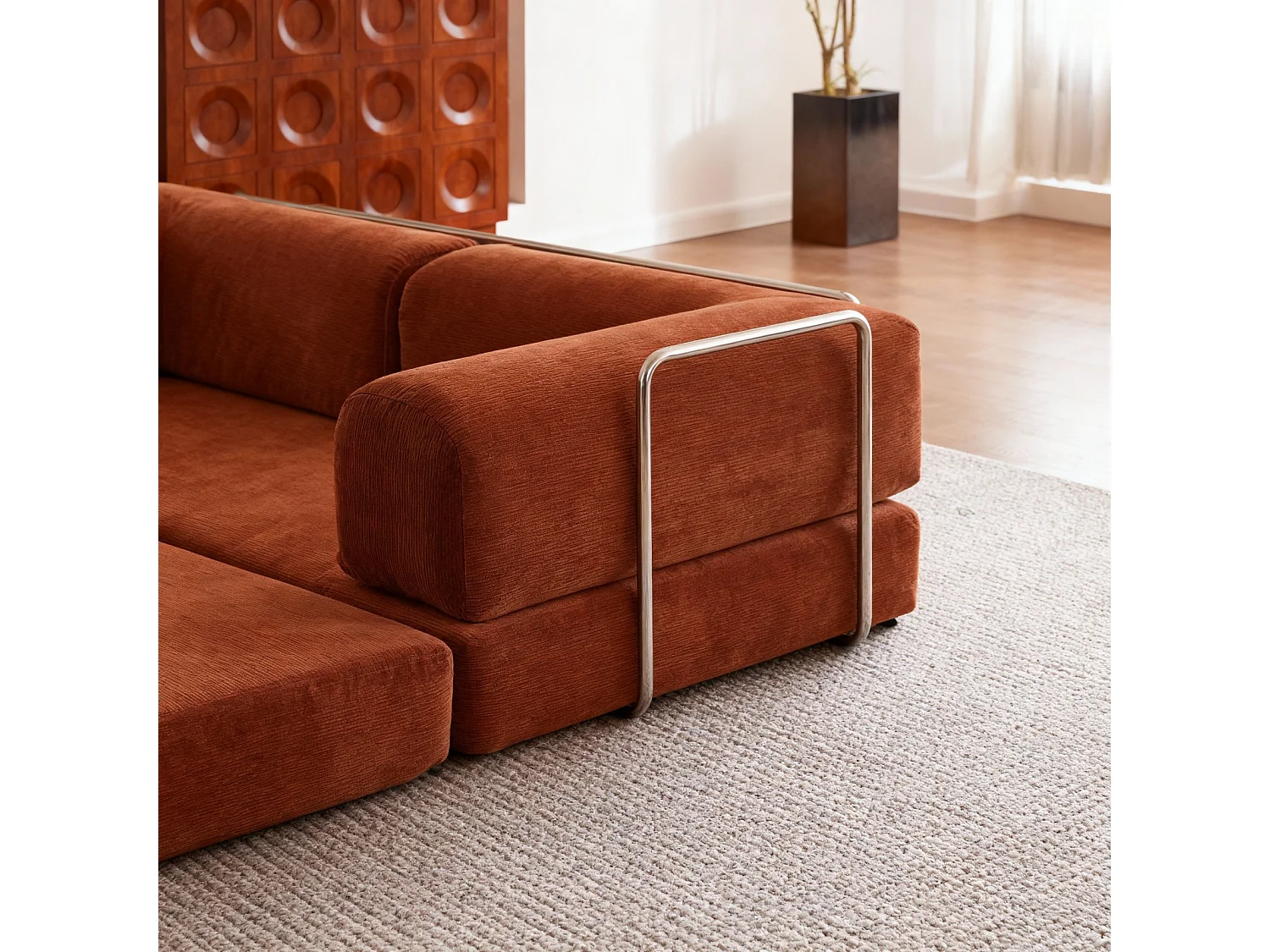 Canapé Kaia Convertible 2 places mango/blanc