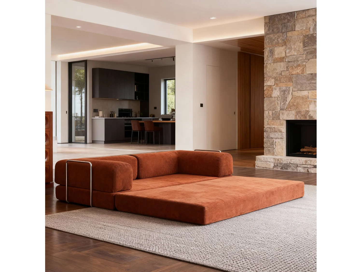 Coco Living Canapé Kaia Convertible 2 places mango/blanc