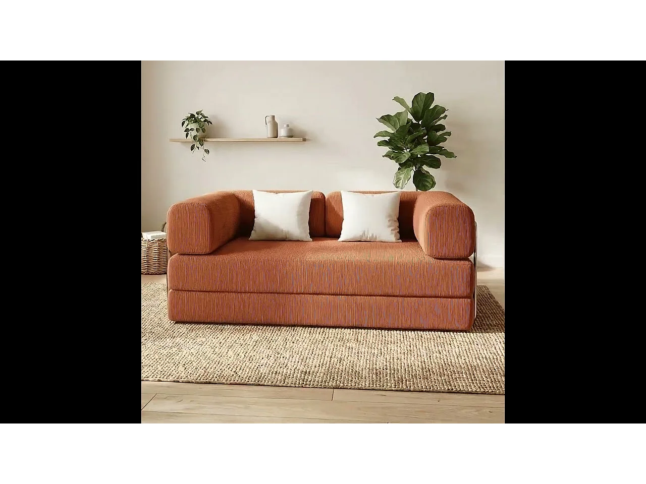Coco Living Canapé Kaia Convertible 2 places mango/blanc