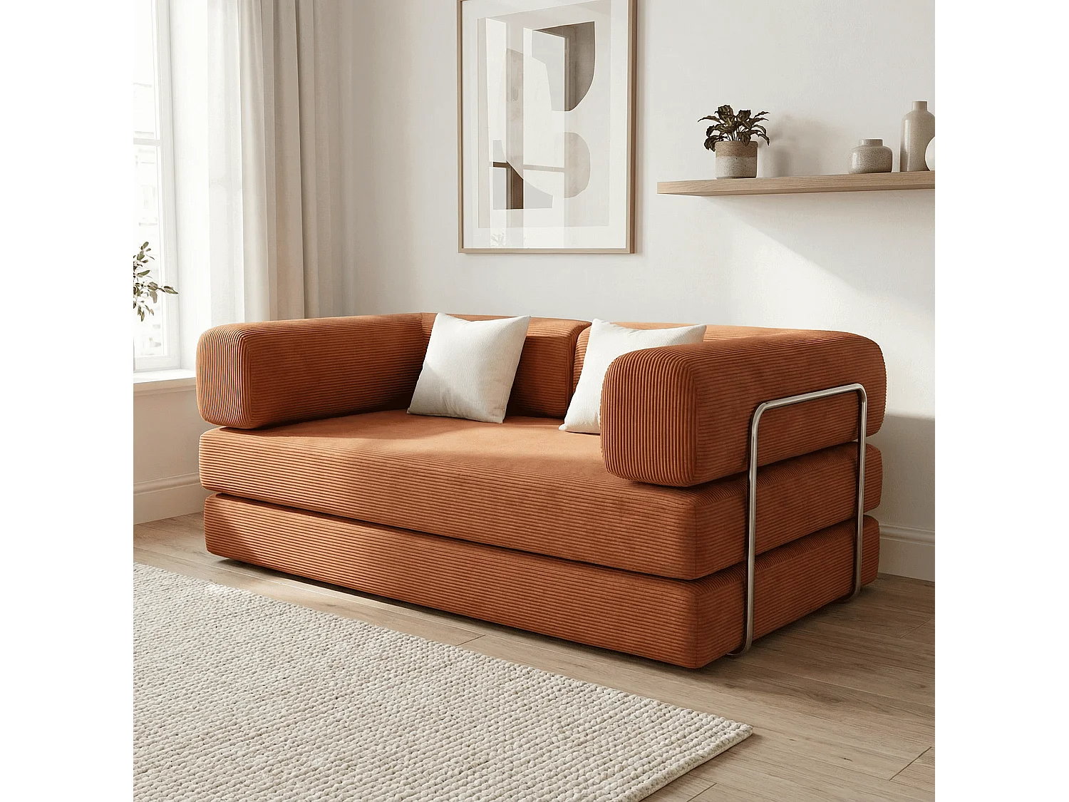 Coco Living Canapé Kaia Convertible 2 places mango/blanc