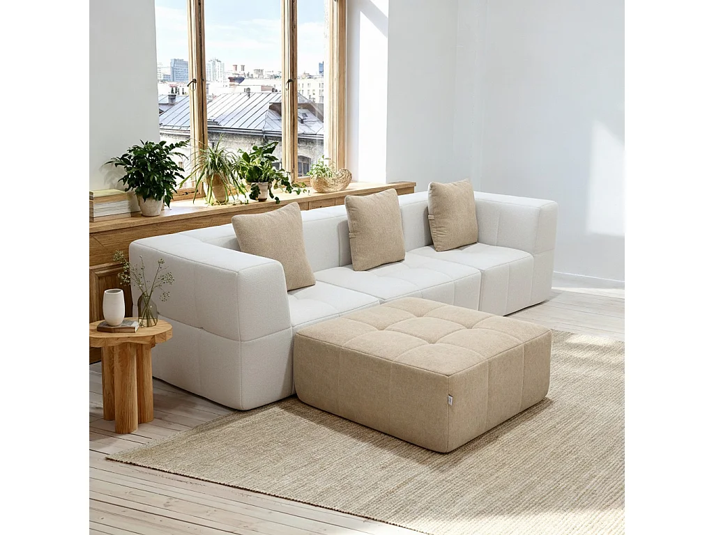 Coco Living Schlafsofa Eden Komplett 3-Sitzer - Weiß Sand