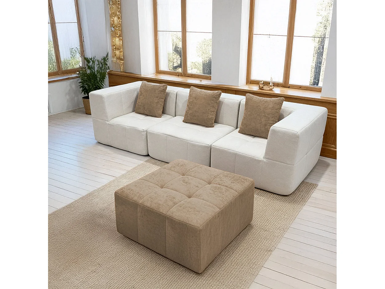 Coco Living Schlafsofa Eden Komplett 3-Sitzer - Weiß Sand