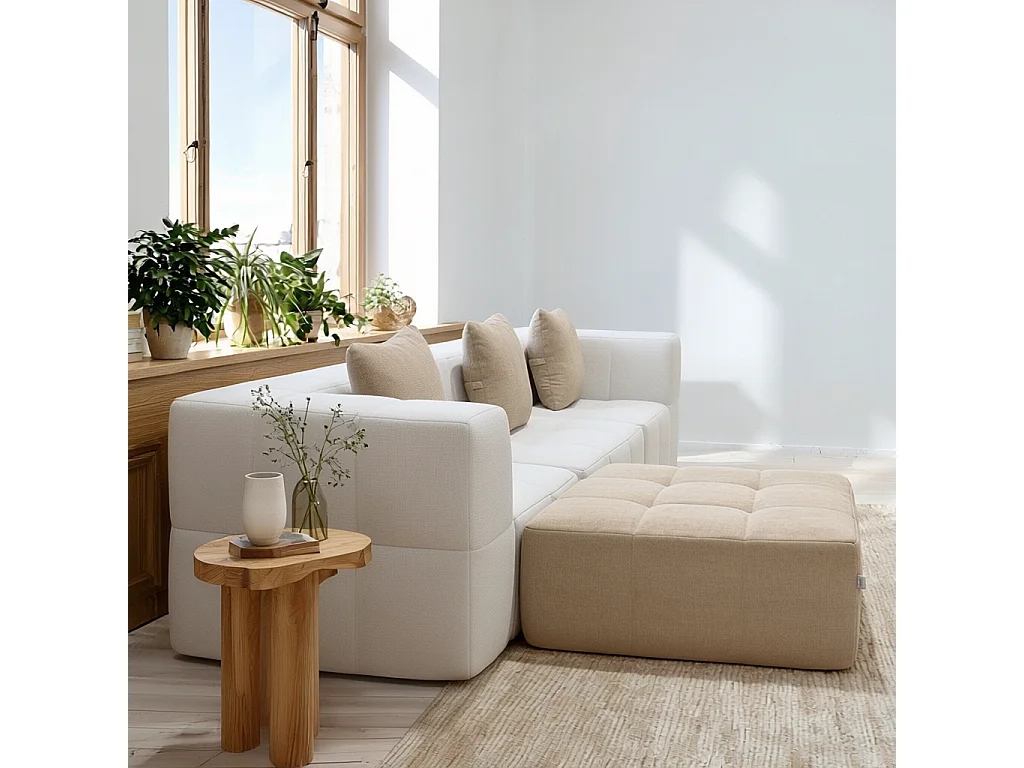 Coco Living Schlafsofa Eden Komplett 3-Sitzer - Weiß Sand