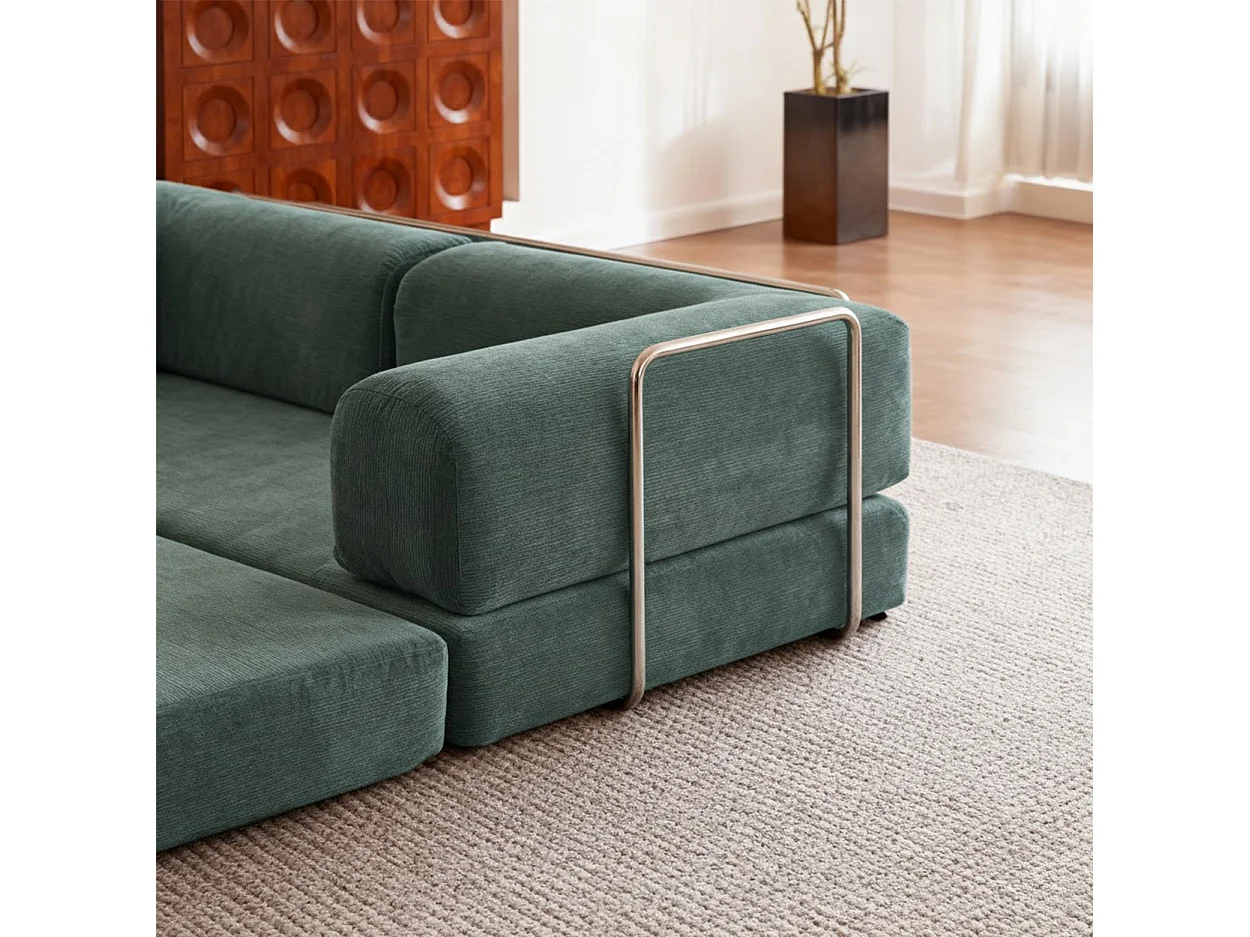 Canapé Kaia Convertible 2 places Sauge et blanc