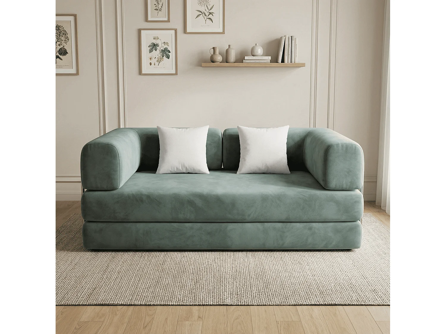 Coco Living Kaia Schlafsofa - Salbei Weiß