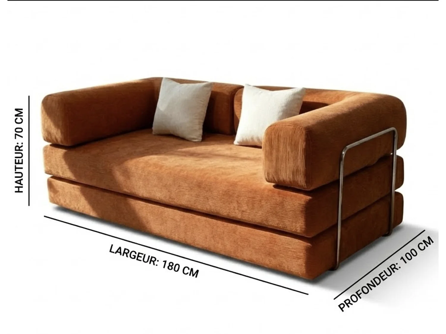 Coco Living Sofa rozkładana Kaia – biały/piaskowy