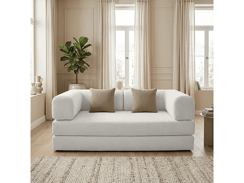 Coco Living Sofa rozkładana Kaia – biały/piaskowy