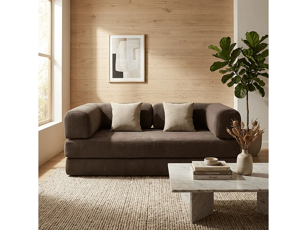 Coco Living Sofa rozkładana Kaia – choko welur