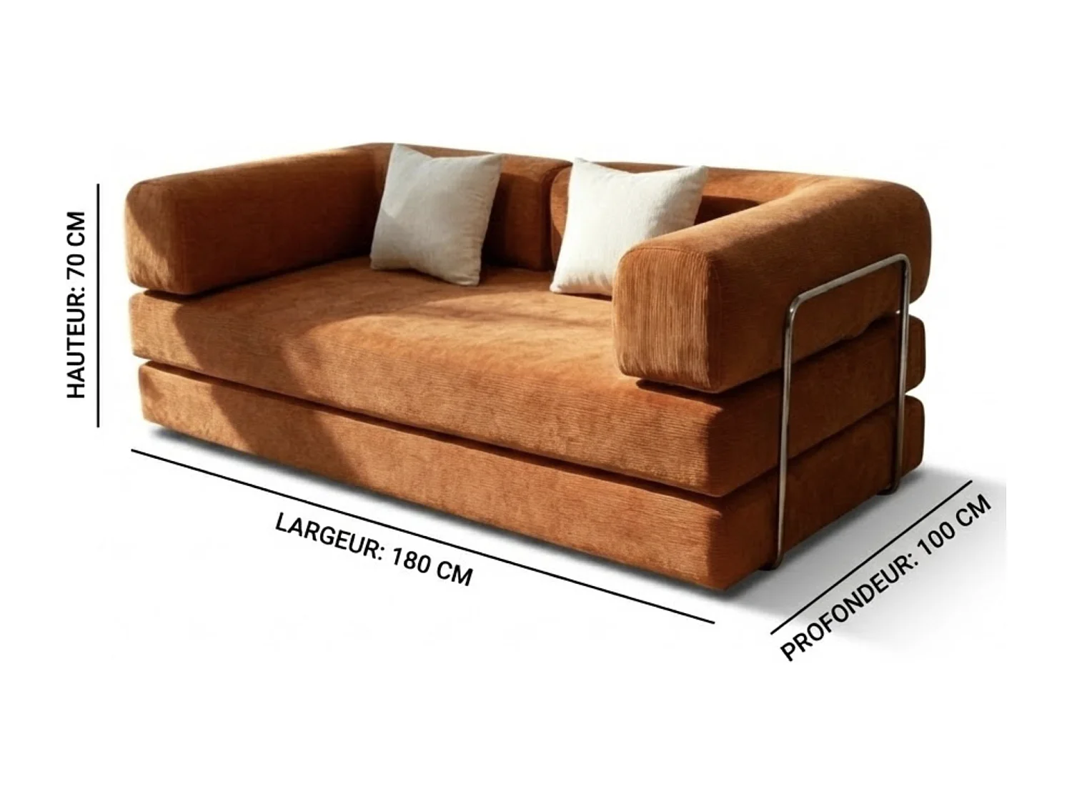 Coco Living Sofa rozkładana Kaia – choko welur
