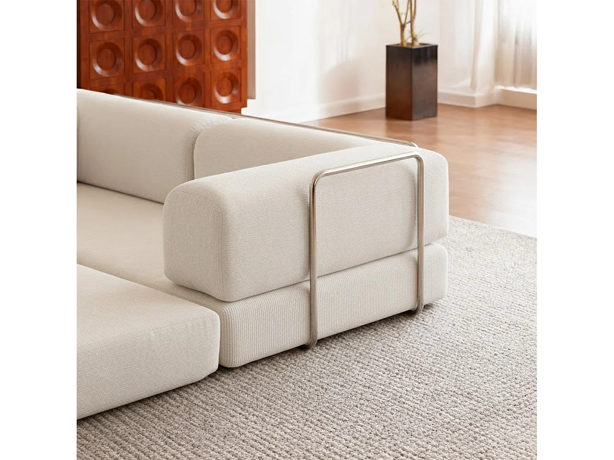 Canapé Kaia Convertible - blanc/marron