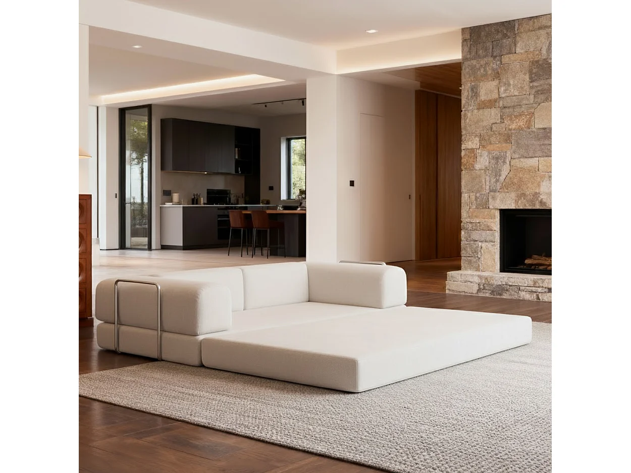 Coco Living Canapé Kaia Convertible - blanc/marron