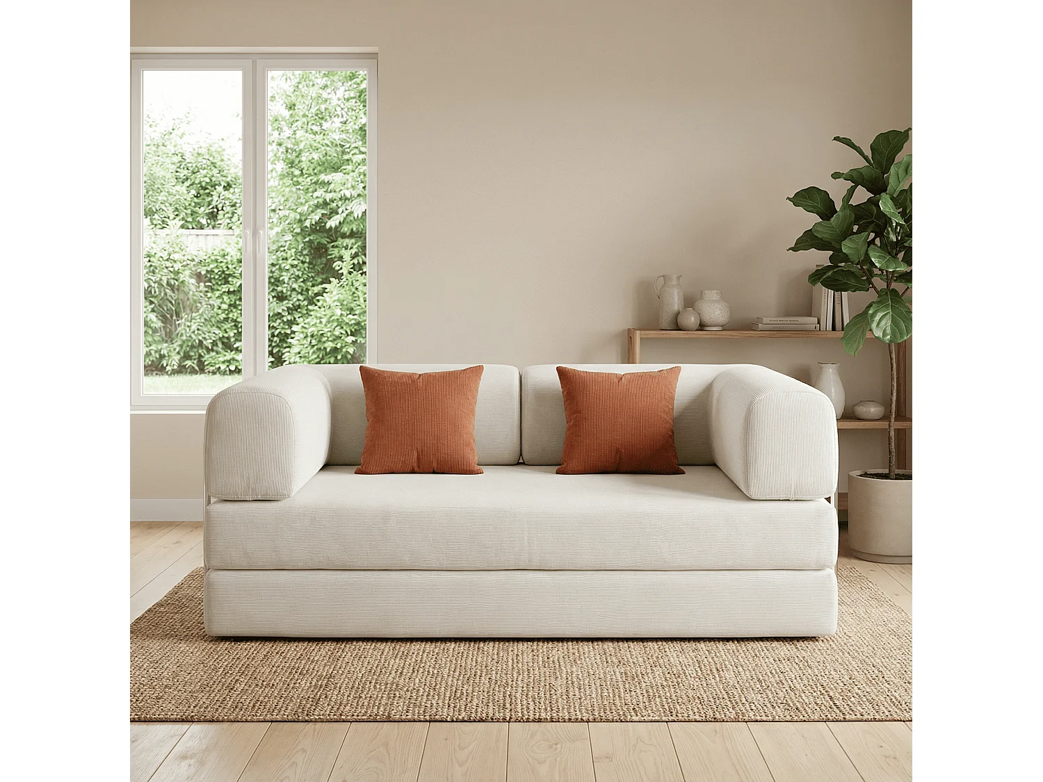 Canapé Kaia Convertible - blanc/mango