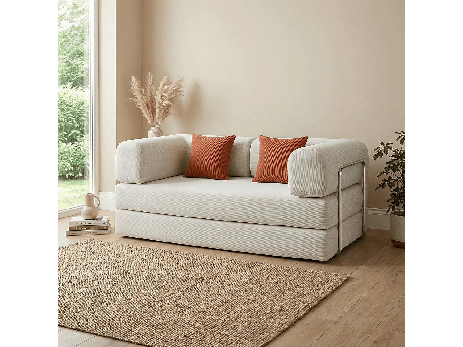 Canapé Kaia Convertible - blanc/mango