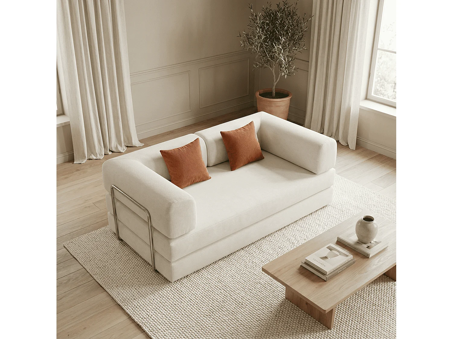 Coco Living Canapé Kaia Convertible - blanc/mango