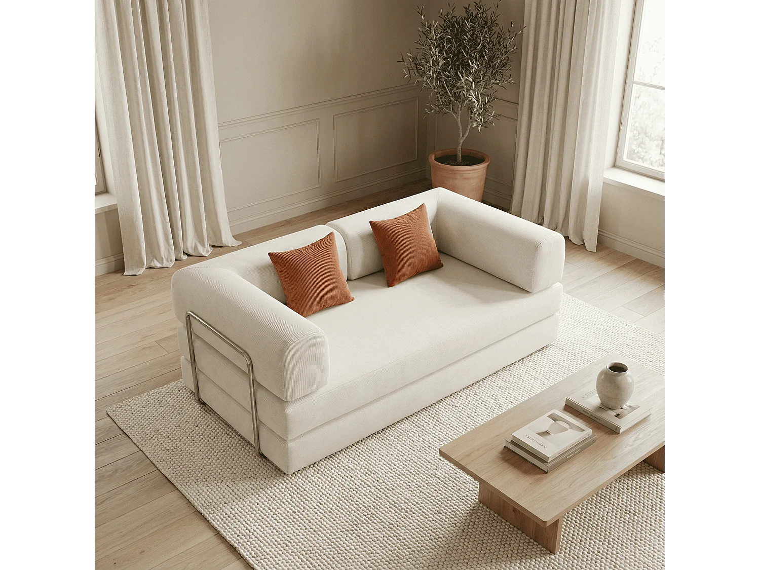 Coco Living Canapé Kaia Convertible - blanc/mango