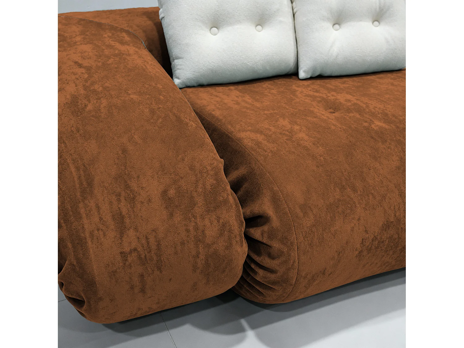 Canapé Convertible Okoa 2 places - orange blanc