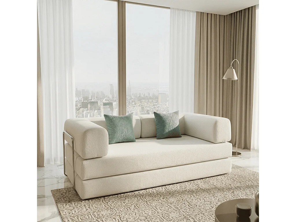 Canapé Kaia Convertible - blanc/sauge