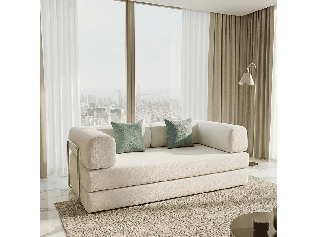 Coco Living Canapé Kaia Convertible - blanc/sauge