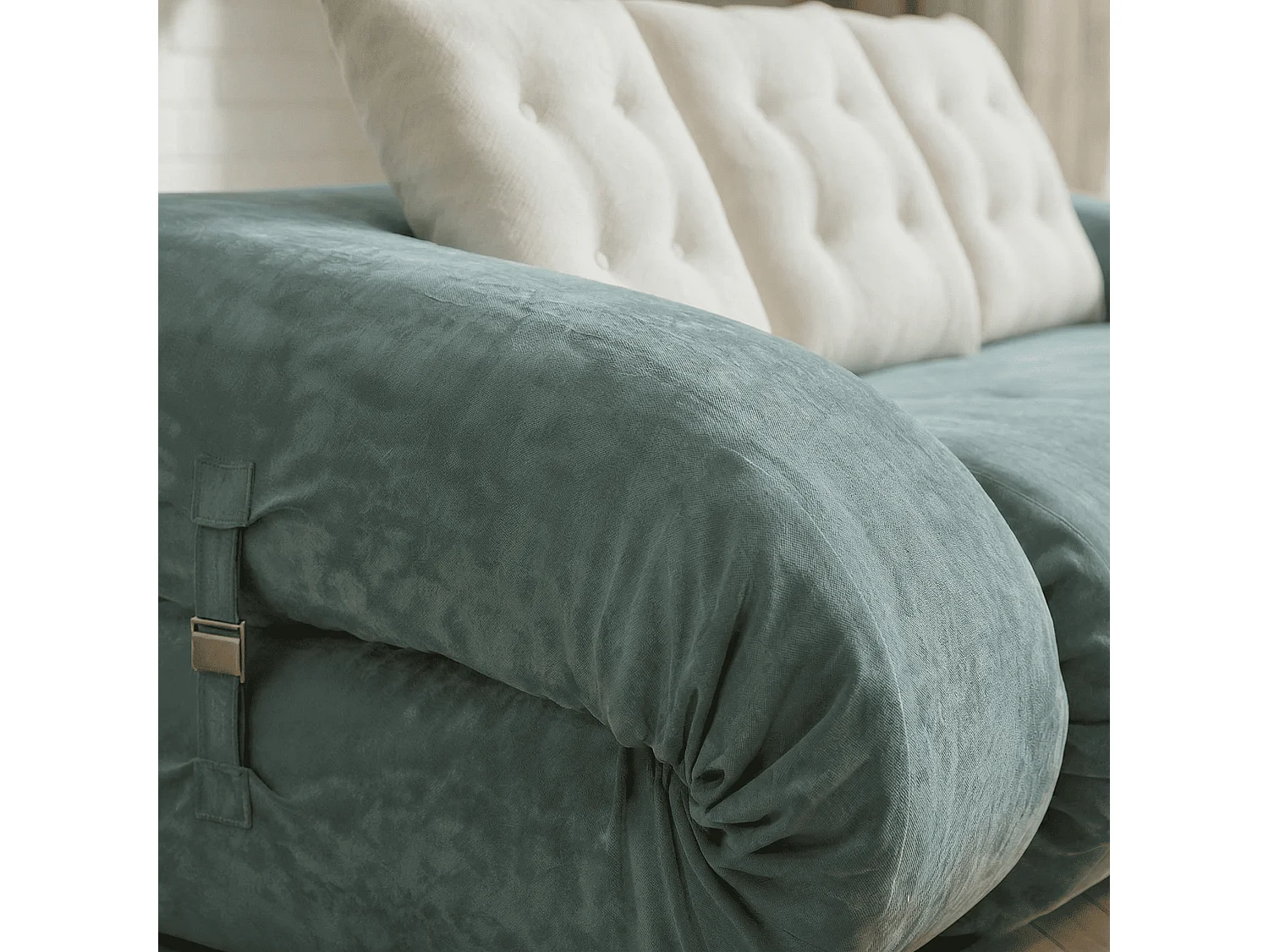 Canapé Convertible Okoa Sauge/blanc