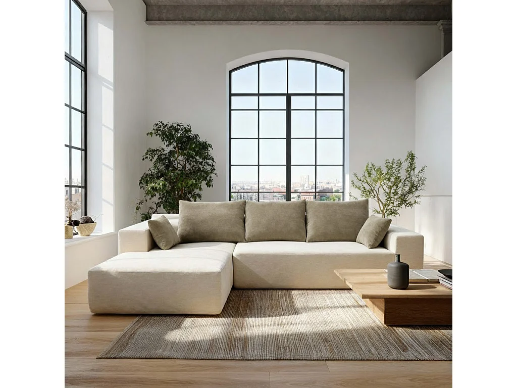 Coco Living Wohnzimmersofa Luna 3-Sitzer - Weiß Sand Links