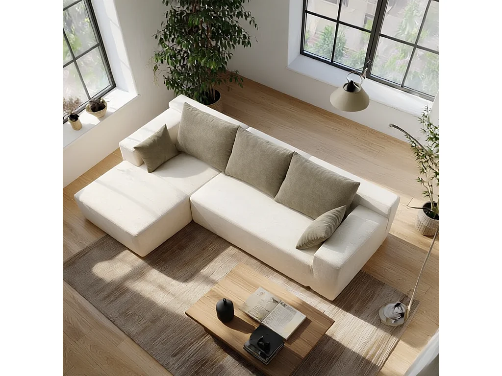 Coco Living Wohnzimmersofa Luna 3-Sitzer - Weiß Sand Links