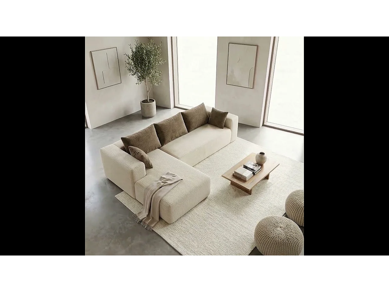 Coco Living Wohnzimmersofa Luna 3-Sitzer - Weiß Sand Links