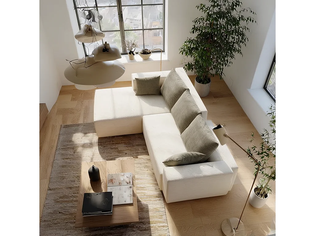 Coco Living Canapé Luna 3 places - Blanc Sable Gauche