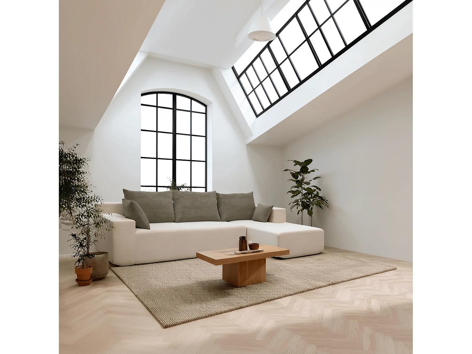 Wohnzimmersofa Luna 3-Sitzer - Sand Braun Rechts