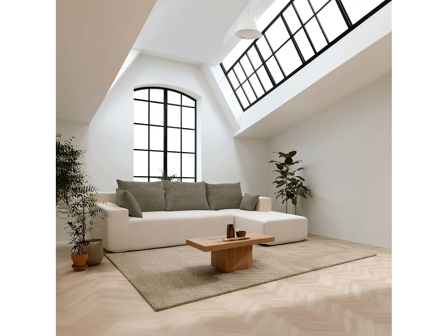 Coco Living Canapé Luna 3 places - Sable Marron Droite