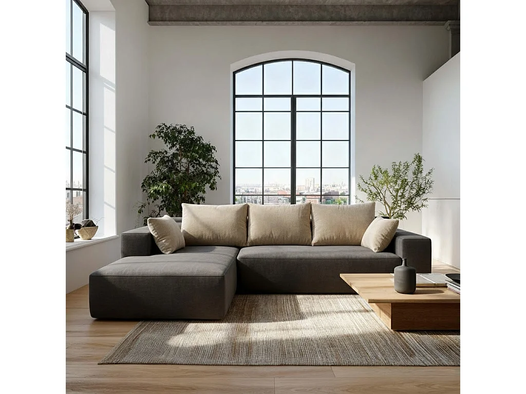 Wohnzimmersofa Luna 3-Sitzer - Braun Sand Links