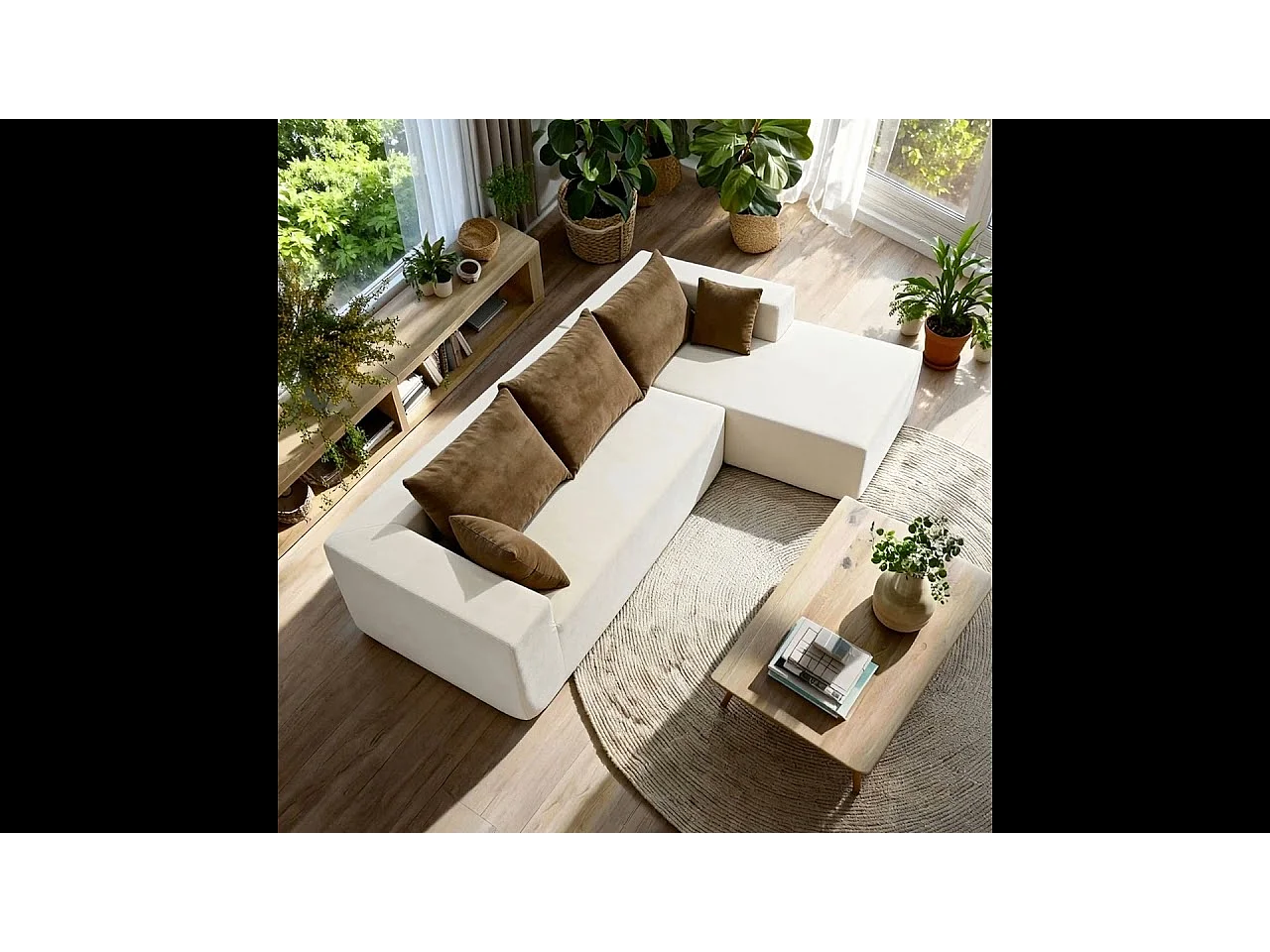 Coco Living Wohnzimmersofa Luna 3-Sitzer - Weiß Sand Rechts