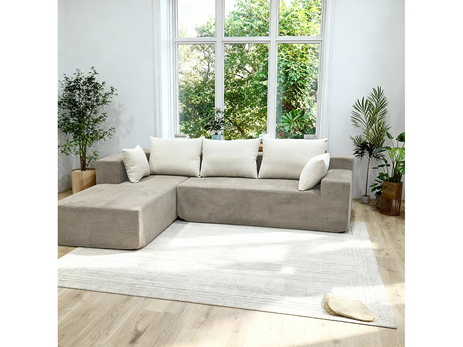 Coco Living Wohnzimmersofa Luna 3-Sitzer - Sand Weiß Links