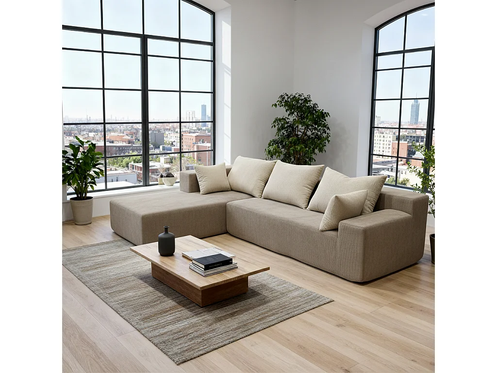 Coco Living Wohnzimmersofa Luna 3-Sitzer - Sand Weiß Links