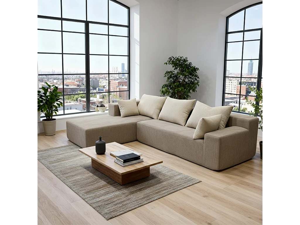 Coco Living Canapé Luna 3 places - Sable Blanc Gauche