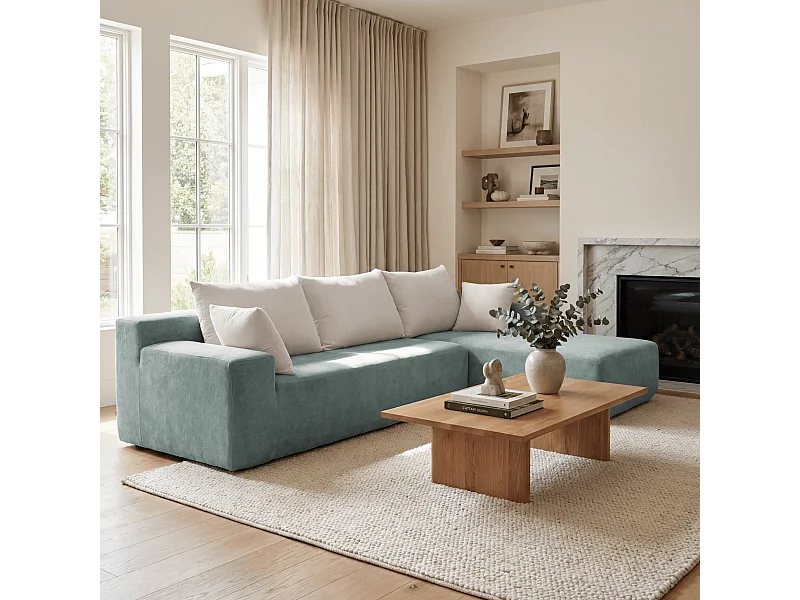 Coco Living Canapé Luna 3 places - Sauge Blanc Droite