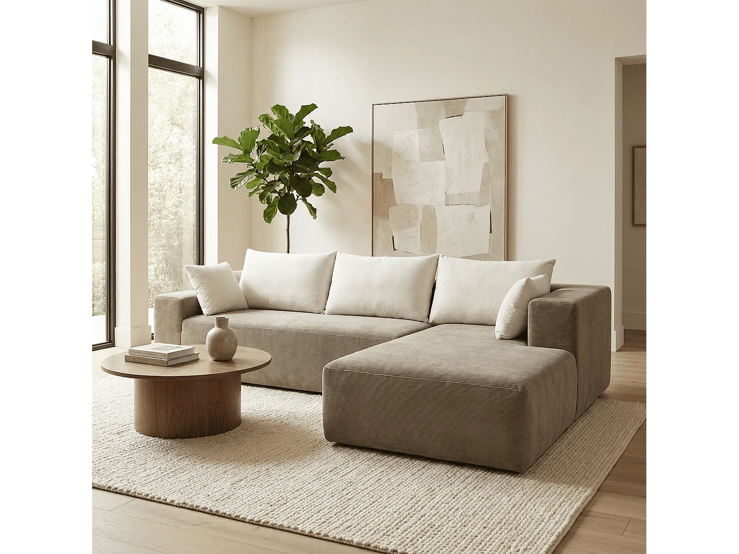 Coco Living Luna 3-personers Sofa - Sand Hvid Højre