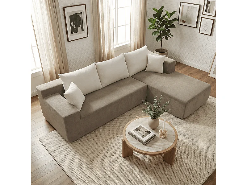 Wohnzimmersofa Luna 3-Sitzer - Sand Weiß Rechts