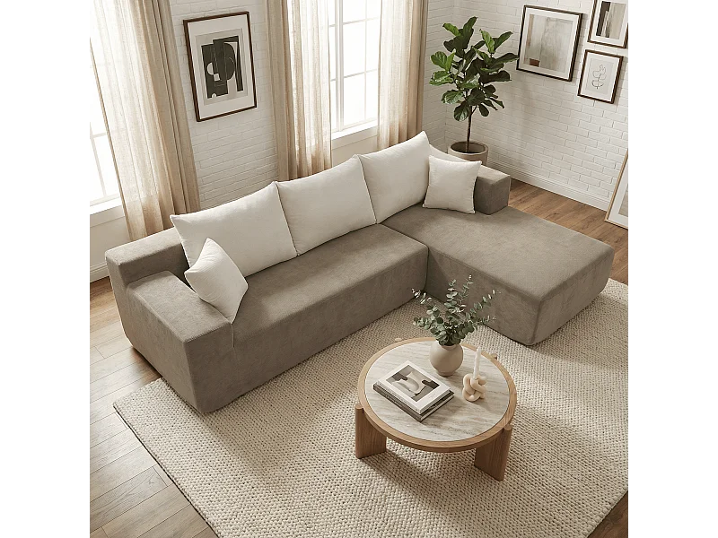 Coco Living Wohnzimmersofa Luna 3-Sitzer - Sand Weiß Rechts