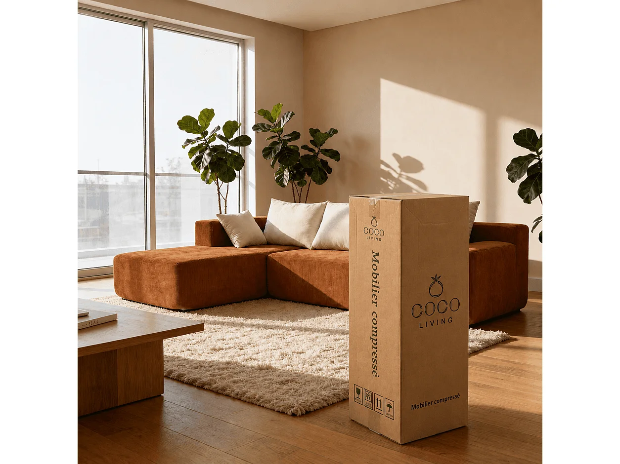Coco Living Luna 3-sits Soffa - Orange Vit Vänster