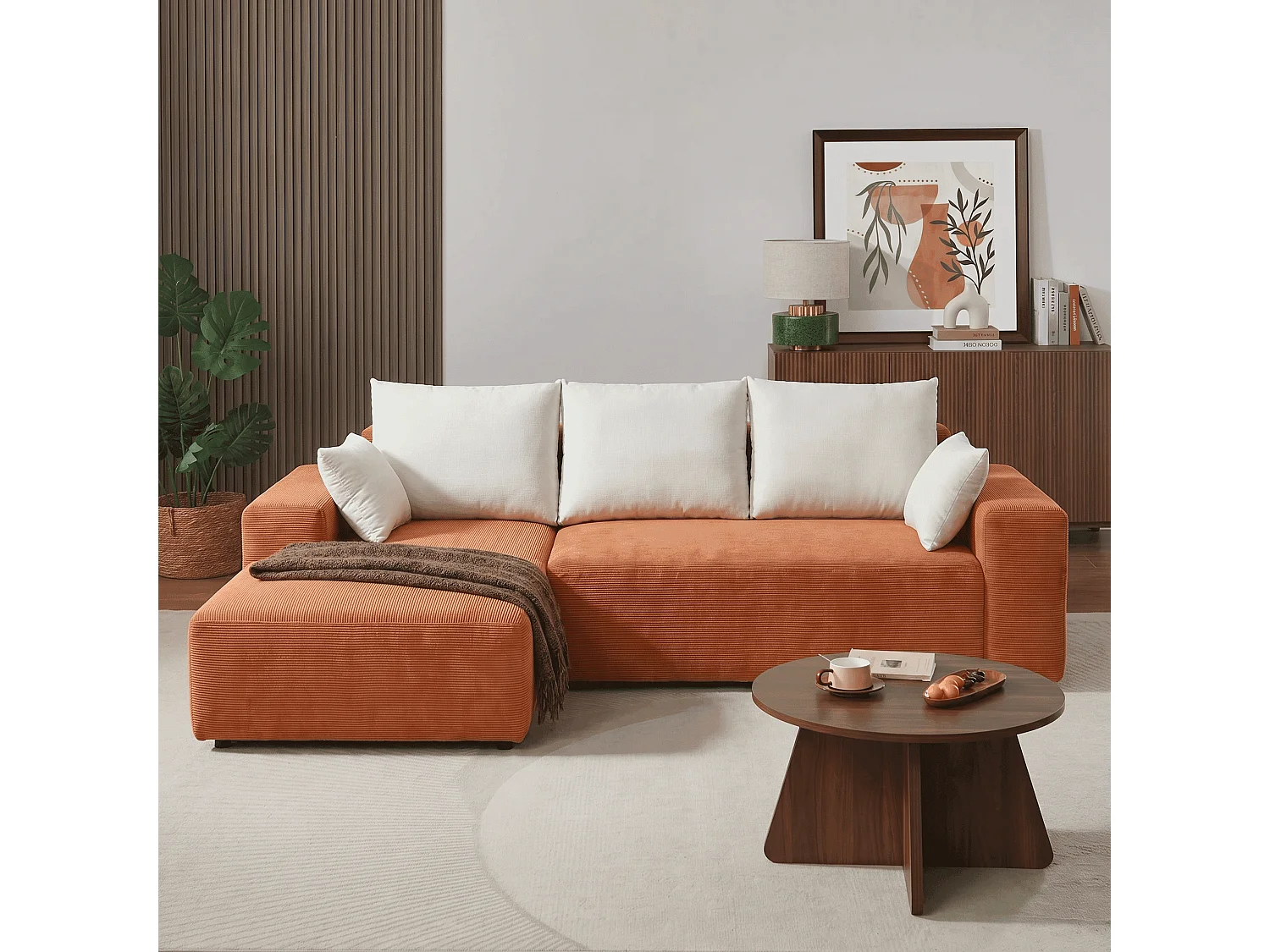 Coco Living Luna 3-sits Soffa - Orange Vit Vänster