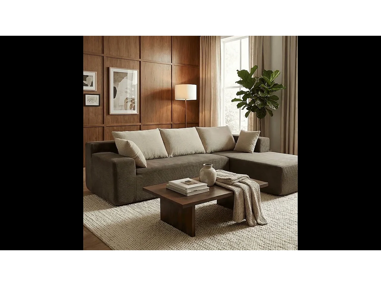 Coco Living Canapé Luna 3 places - Marron Sable Droite